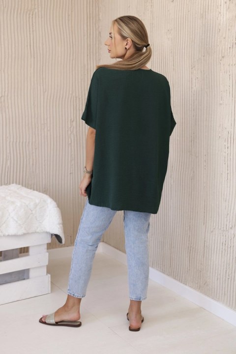 Bluzka oversize z wisiorkiem ciemno zielona uniwersalny Bluzka oversize z wisiorkiem ciemno zielona uniwersalny