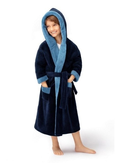 Szlafrok DELFINO Kolor(navy-lime) Rozmiar(122/128) Szlafrok DELFINO Kolor(navy-lime) Rozmiar(122/128)