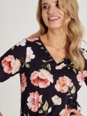 Koszula nocna 3134 PEONY SS24 Kolor(czarny-kwiaty k01) Rozmiar(M)