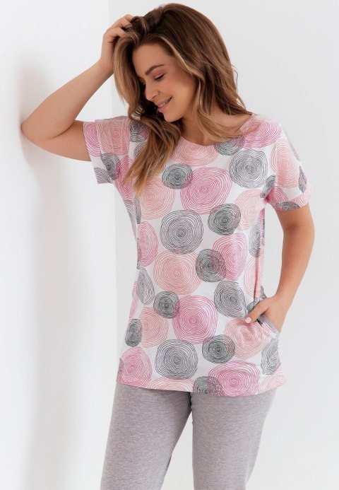 Piżama 273 Kolor(biały-hipnokółka) Rozmiar(XL) Piżama 273 Kolor(biały-hipnokółka) Rozmiar(XL)