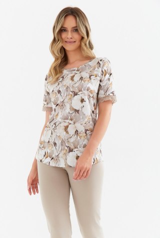 Piżama 420 Kolor(taupe-kwiaty) Rozmiar(XL)