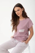 Piżama 319 Kolor(kakaowy-rozetki) Rozmiar(XXXL)