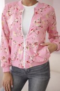 Bluza damska w kwiaty na zamek różowa uniwersalny