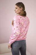 Bluza damska w kwiaty na zamek różowa uniwersalny