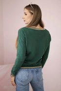 Bluza damska z napisem z cekinami zielona uniwersalny