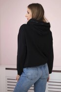 Bluza damska z zamkiem na kapturze czarna uniwersalny