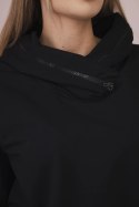 Bluza damska z zamkiem na kapturze czarna uniwersalny