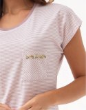 Piżama 323 Kolor(beżowe paski) Rozmiar(XL)