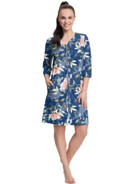 Szlafrok 390 Kolor(śliwkowy-kwiatowe rozety) Rozmiar(XL)