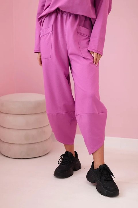 Komplet bawełniany bluza + spodnie bakłażanowy uniwersalny Komplet bawełniany bluza + spodnie bakłażanowy uniwersalny