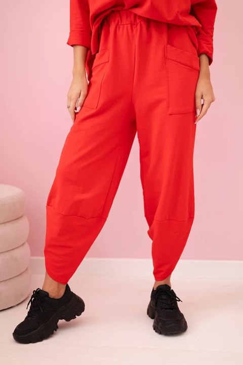 Komplet bawełniany bluza + spodnie czerwony uniwersalny Komplet bawełniany bluza + spodnie czerwony uniwersalny