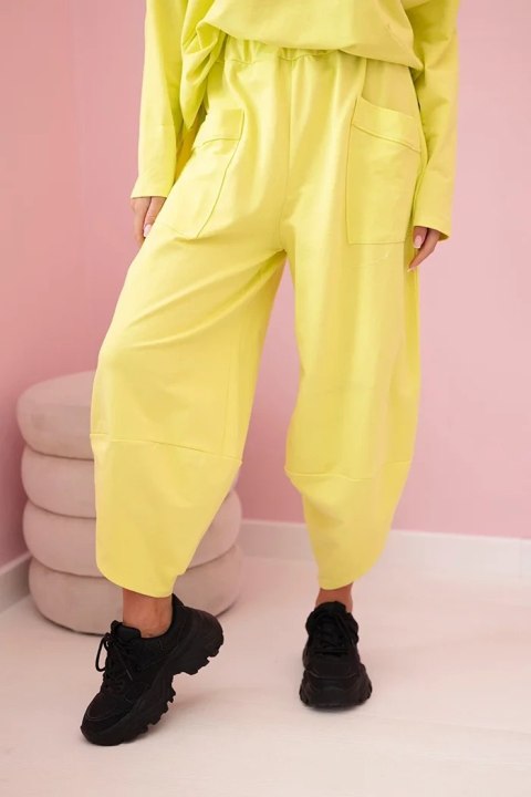 Komplet bawełniany bluza + spodnie żółty neon uniwersalny Komplet bawełniany bluza + spodnie żółty neon uniwersalny