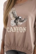Bluzka damska z orłem i napisem Canyon camelowa uniwersalny
