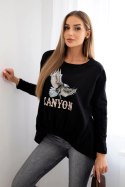 Bluzka damska z orłem i napisem Canyon czarna uniwersalny