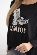 Bluzka damska z orłem i napisem Canyon czarna uniwersalny