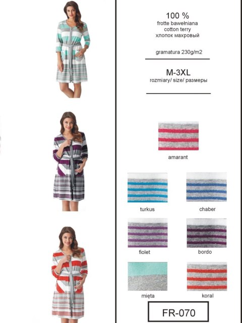 Szlafrok FR-070 Kolor(chaber) Rozmiar(XXL) Szlafrok FR-070 Kolor(chaber) Rozmiar(XXL)