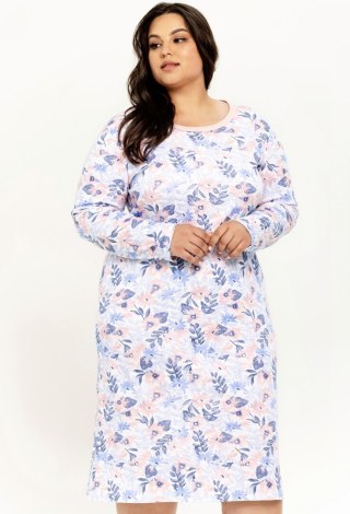 KOSZULA GINNY 3261 DR R.2XL-3XL XXL biały/kwiatki