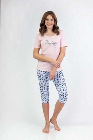 PIŻAMA DAMSKA 689 KR R.2XL XXL różowy
