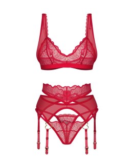 KOMPLET CUPIDE DESIR 3-CZĘŚCIOWY 2XL/3XL czerwony