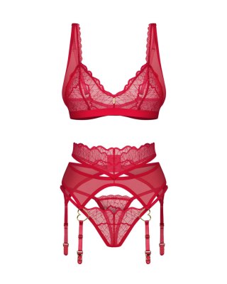 KOMPLET CUPIDE DESIR 3-CZĘŚCIOWY 2XL/3XL czerwony