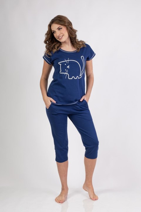 PIŻAMA DAMSKA 686 KR R.2XL-3XL XXL granatowy PIŻAMA DAMSKA 686 KR R.2XL-3XL XXL granatowy