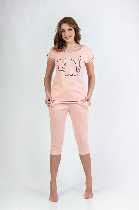 PIŻAMA DAMSKA 686 KR R.2XL-3XL XXL morelowy