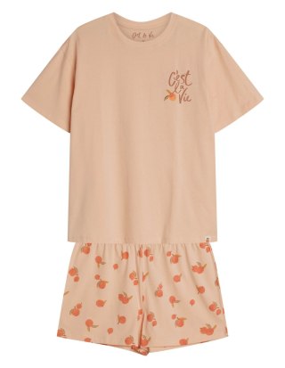 PIŻAMA DAMSKA NARANJA 42684 KR S brzoskwiniowy