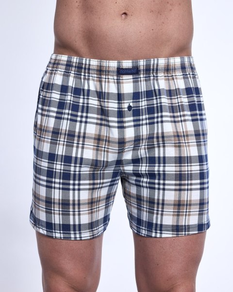 BOKSERKI COMFORT 002/319 XXL ecrui/granatowy kratka