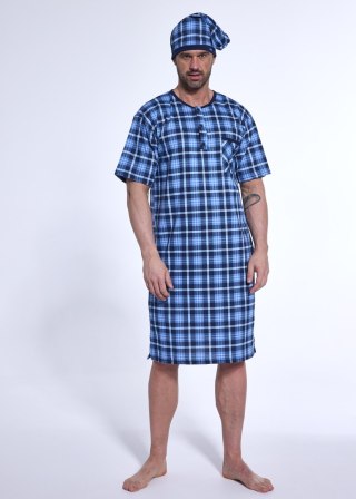KOSZULA NOCNA MĘSKA 109/31 KR M granatowy/kratka