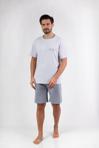 PIŻAMA MĘSKA 483 KR M ciemny melange