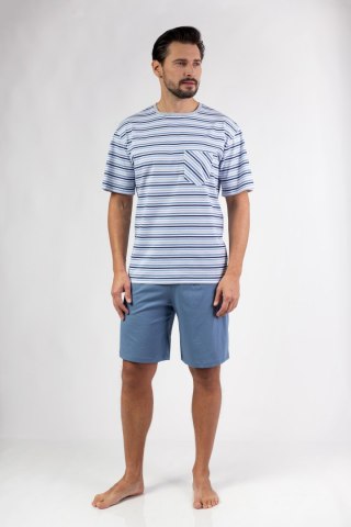 PIŻAMA MĘSKA 496 KR R.2XL XXL niebieski