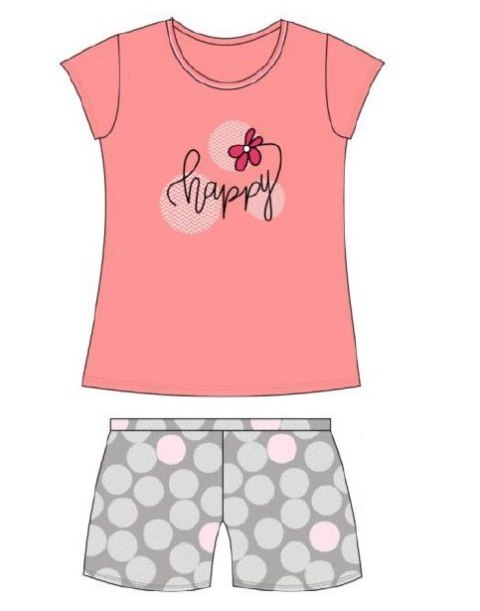 PIŻAMA GIRL YOUNG 788/100 HAPPY KR 134-140 różowy PIŻAMA GIRL YOUNG 788/100 HAPPY KR 134-140 różowy