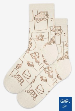 SKARPETKI GATTA WEDEL 36-38 white choco.wz 04