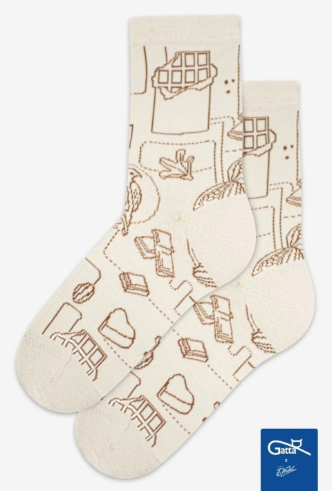 SKARPETKI GATTA WEDEL 36-38 white choco.wz 04 SKARPETKI GATTA WEDEL 36-38 white choco.wz 04