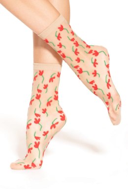 SKARPETKI SPRING VIBES WZ.01 15 DEN uni natural red