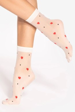 SKARPETKI SPRING VIBES WZ.04 15 DEN uni off white/red