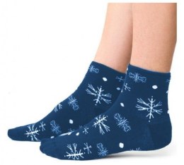 SKARPETY DAMSKIE FROTTE 123 35-37 jeans/płatki 059