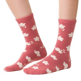 SKARPETY DAMSKIE FROTTE 123 38-40 różowy/kwiatki 067