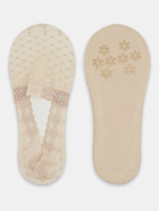 BALERINKI KORONKA SILIKON ABS SN052 36-41 beżowy/latte