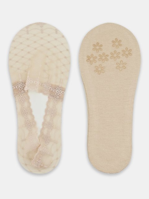 BALERINKI KORONKA SILIKON ABS SN052 36-41 beżowy/latte