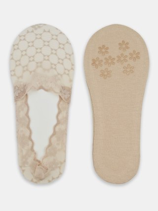 BALERINKI KORONKA SILIKON ABS SN053 36-41 beżowy/latte