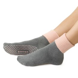 SKARPETY DAMSKIE FROTTE ABS 126 35-37 027 grafitowy/różowy