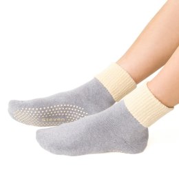 SKARPETY DAMSKIE FROTTE ABS 126 38-40 026 melange szary/beżowy