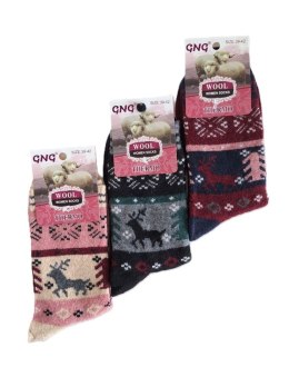 SKARPETY DAMSKIE GNG 002 ANGORA 39-42 mix kolor / mix wzór