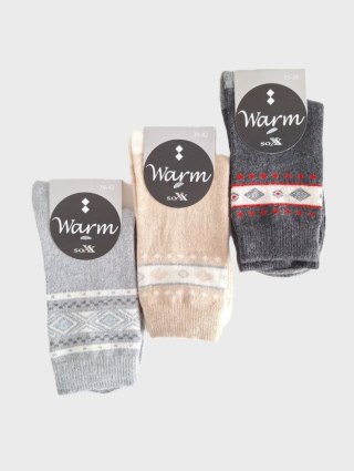 SKARPETY DAMSKIE WARM 37757 SALE 39-42 mix kolor