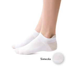 STOPKI DAMSKIE SPORTOWE 050 35-37 biały/złoty 143