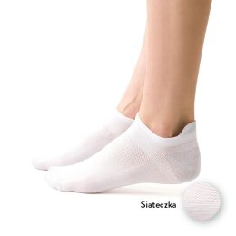 STOPKI DAMSKIE SPORTOWE 050 38-40 biały/srebrny 142