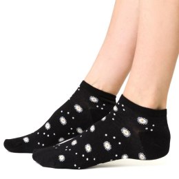 STOPKI DAMSKIE SUMMER SOCKS 114 35-37 czarny/kwiatki 134