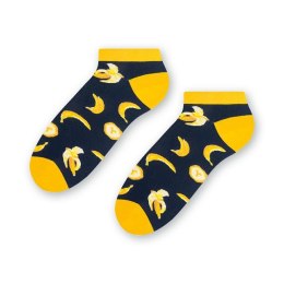STOPKI DAMSKIE SUMMER SOCKS 114 35-37 granatowy/banany 107