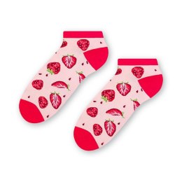 STOPKI DAMSKIE SUMMER SOCKS 114 35-37 jasny różowy/truskawki 066